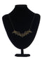 Frightening Halloween Black Enamel Paint Flying Bat Chain Necklace Pendant