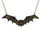 Frightening Halloween Black Enamel Paint Flying Bat Chain Necklace Pendant