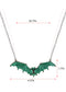 Frightening Halloween Black Enamel Paint Flying Bat Chain Necklace Pendant