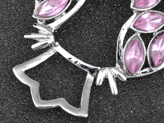 Lucky Rose Eyes Pink Body Owl Necklace Pendant