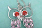 Lucky Rose Eyes Pink Body Owl Necklace Pendant