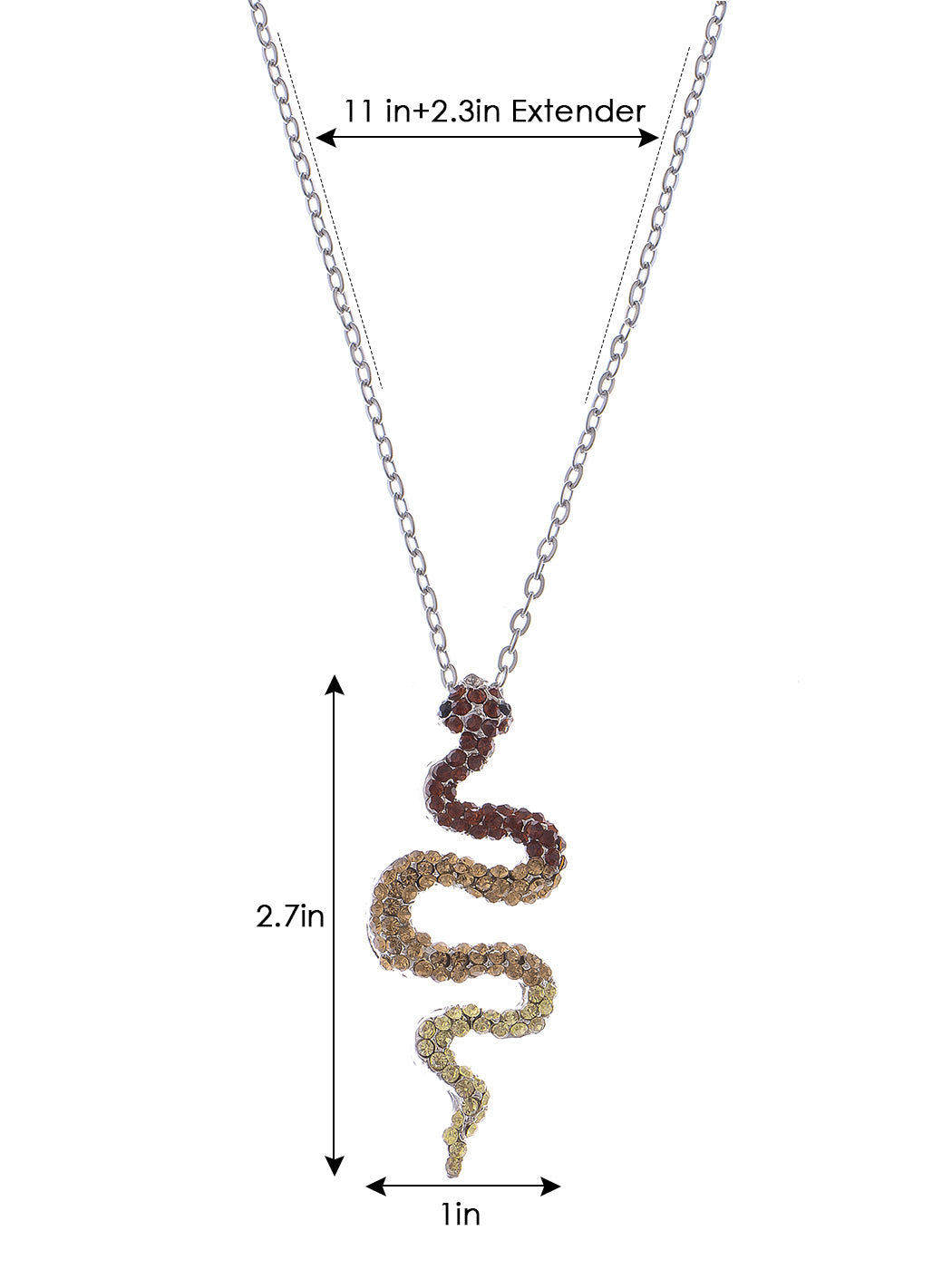 Topaz Yellow Peach Yellow Gradient Slithering Snake Necklace