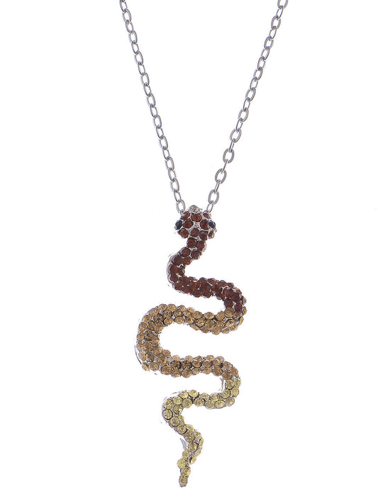 Topaz Yellow Peach Yellow Gradient Slithering Snake Necklace