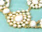 Festival Gold Tribal Ethnic White Bead Bib Sunburst Cluster Chain Floral Flower Necklace