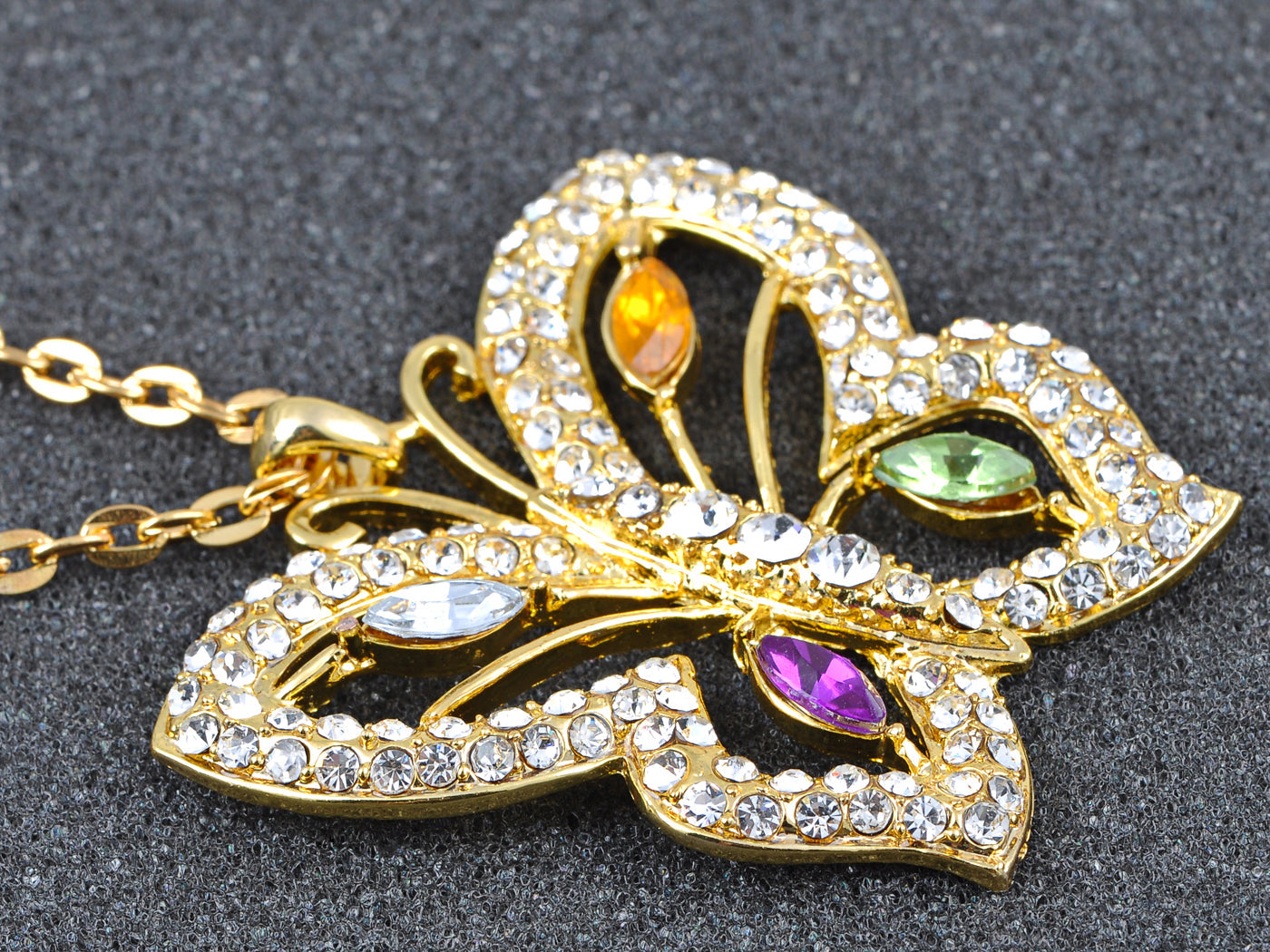 Color Glam Colorful Butterfly Pendant Necklace