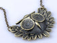 Antique Color Mr. Owl Bronze Pendant Necklace