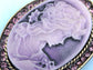 Purple Amethyst Cameo Lady Maiden Pendant Necklace