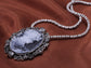 Gun Cameo Lady Victorian Pendant Necklace