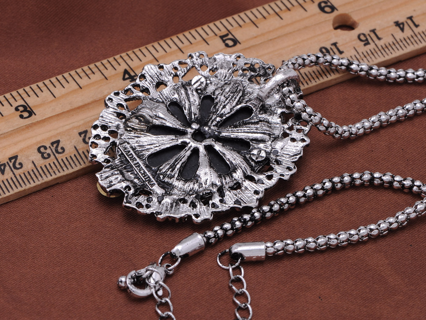 Gun Cameo Lady Victorian Pendant Necklace