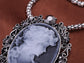 Gun Cameo Lady Victorian Pendant Necklace