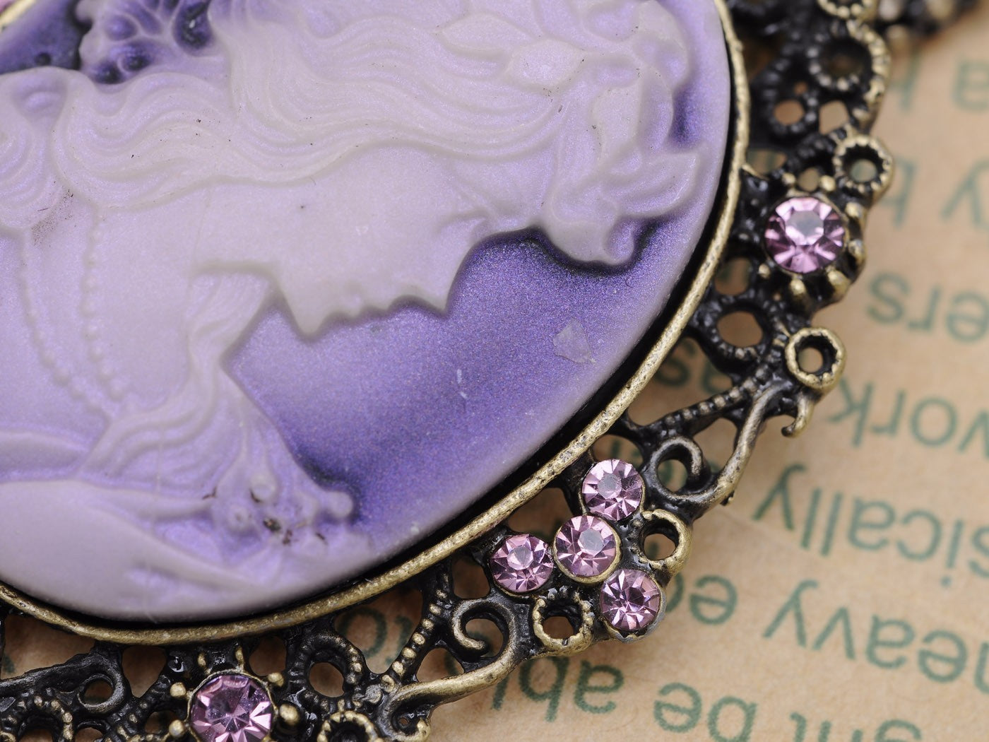 Gun Cameo Lady Victorian Pendant Necklace