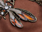 Rose Painted Enamel Bug Wing Dragonfly Pendant Necklace