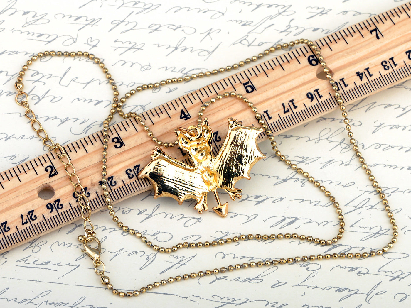 Sparkle Glitter Devil Batman Bat Goblin Evil Pendant Necklace