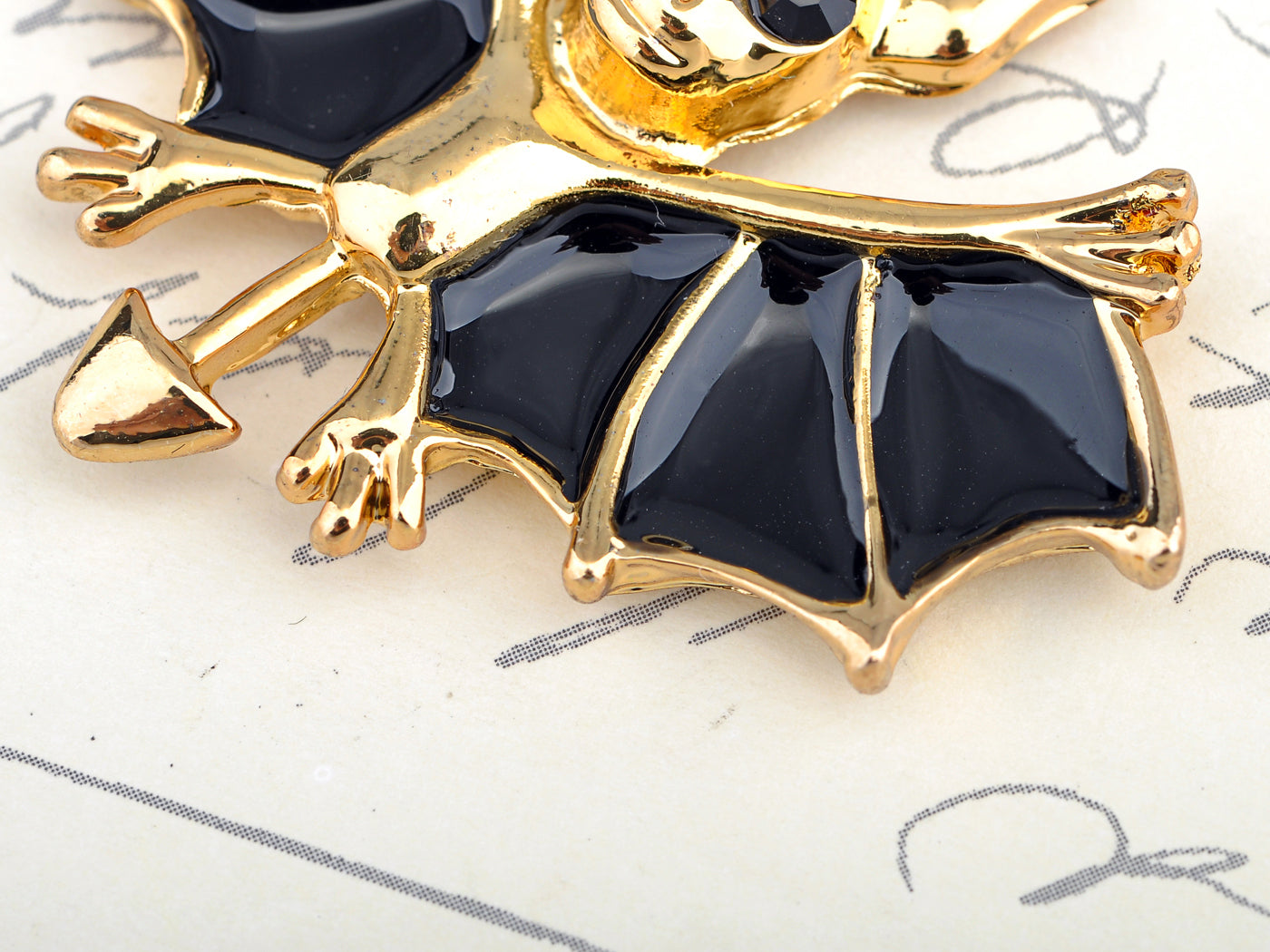 Sparkle Glitter Devil Batman Bat Goblin Evil Pendant Necklace