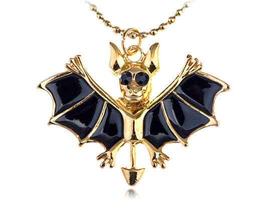 Sparkle Glitter Devil Batman Bat Goblin Evil Pendant Necklace