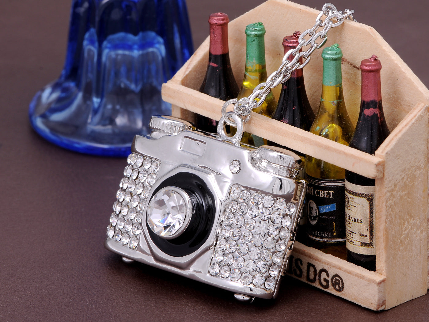 Heavy Bling Ice Out Finished Camera Jewelry Pendant Necklace