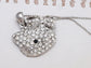 Kitty Mimi Cat Wink Bow Hair Pendant Necklace