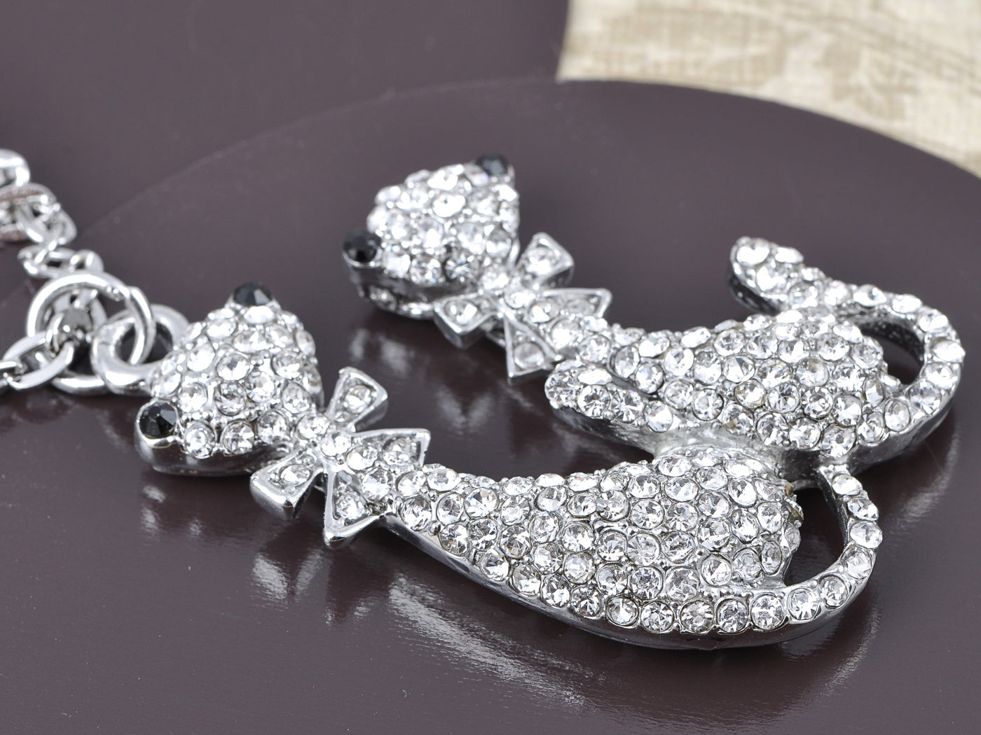 Kitty Couple Cat Pair Friends Buddy Pendant Necklace