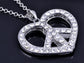 Retro Heart Love Peace Symbol Pendant Necklace