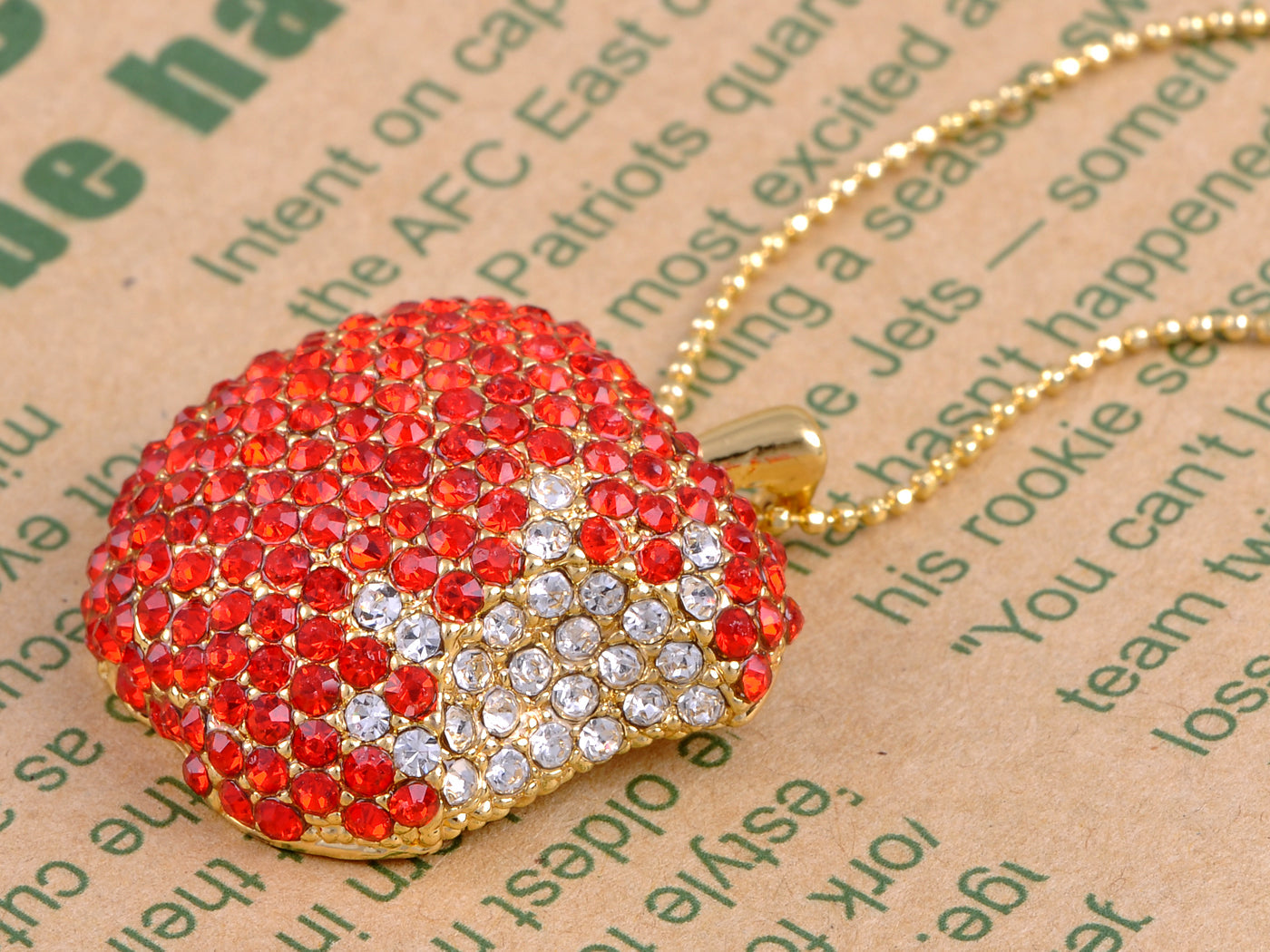 Red Bitten Apple Fruit Pendant Chain Necklace