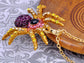 Amethyst Purple Pink Spider Pendant Necklace