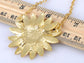 Multicolor Enamel Sunflower Floral Pendant Necklace