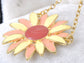 Multicolor Enamel Sunflower Floral Pendant Necklace