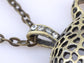 Antique Brass Black Jaguar Big Head Necklace Pendant