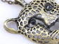 Antique Brass Black Jaguar Big Head Necklace Pendant