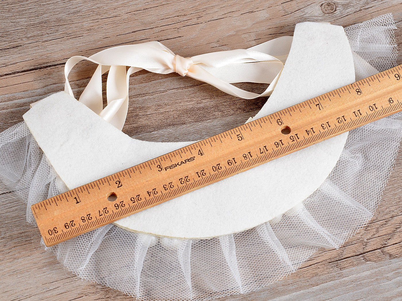 Ivory White Lolita Bridal Floral Pearl Beaded Fabric Ribbon Bib Necklace