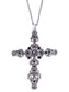Jet Black Flourish Cross Pendant Necklace