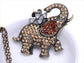 Antique Cartoon Topaz Color Elephant Washing Back Animal Pendant Necklace