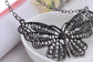 Filigree Wing Fly Butterfly Pendant Necklace