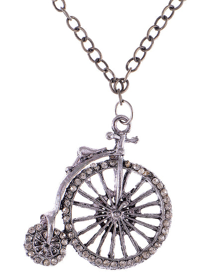 Big High Wheel Tricycle Bicycle Biker Pendant Necklace