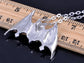 Silver Gothic Halloween Aurora Borealis Vampire Bat Animal Pendant Necklace