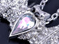 Silver Gothic Halloween Aurora Borealis Vampire Bat Animal Pendant Necklace