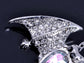 Silver Gothic Halloween Aurora Borealis Vampire Bat Animal Pendant Necklace