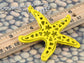 Neon Bright Mustard Yellow Starfish Pendant Necklace