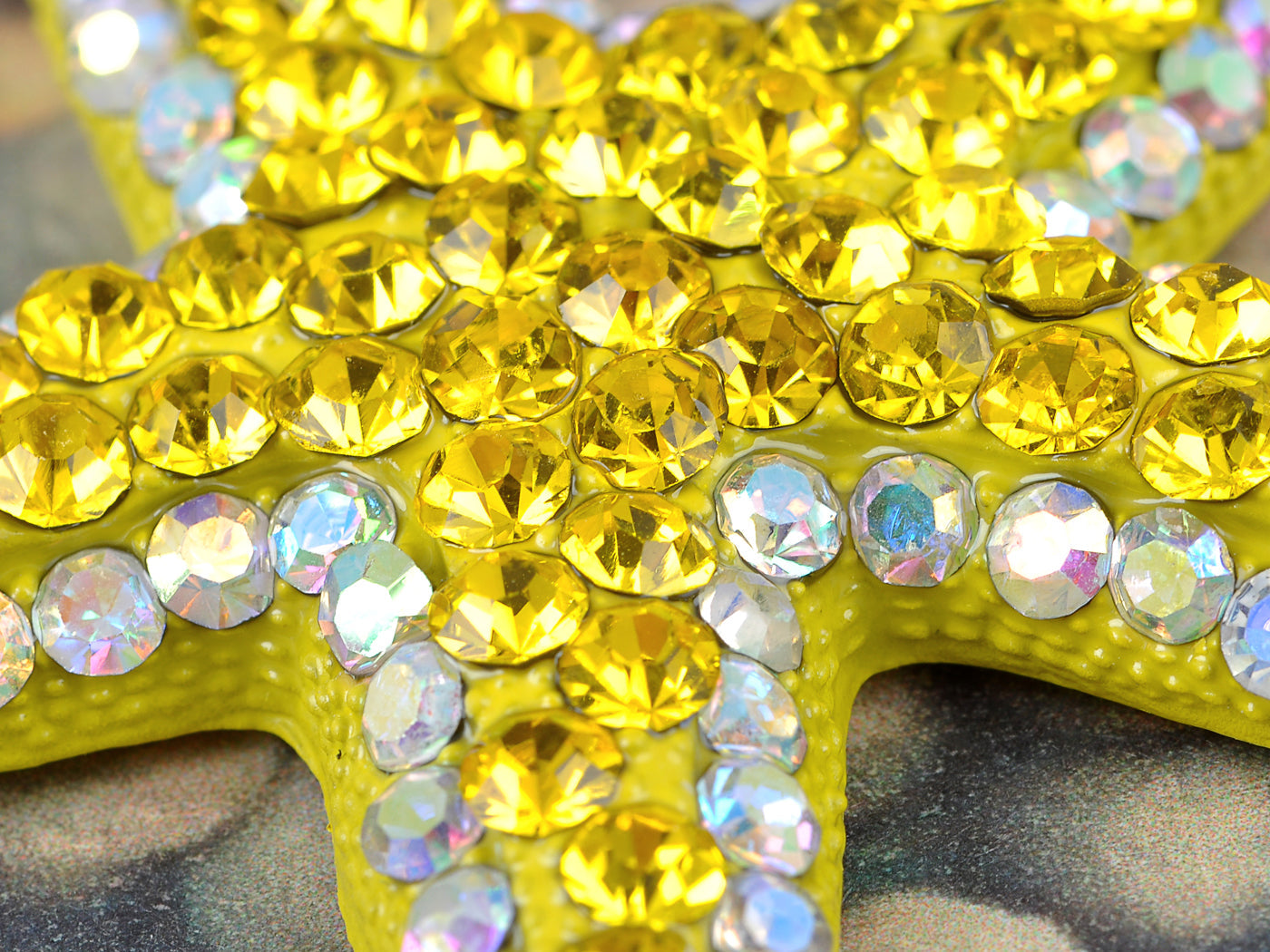 Neon Bright Mustard Yellow Starfish Pendant Necklace