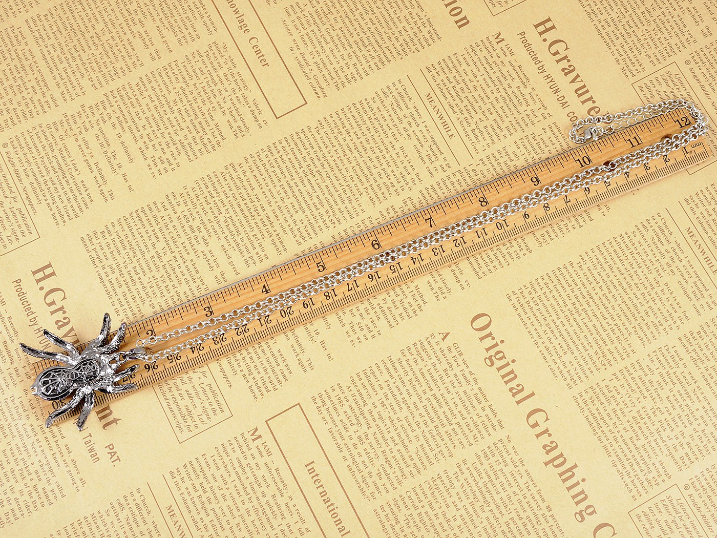 Hematite Czech Spider Pendant Necklace Black Purple Gun