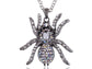 Hematite Czech Spider Pendant Necklace Black Purple Gun