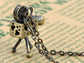 Brass Vintage Old School Movie Film Reel Projector Pendant Necklace