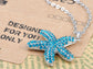 Neon Bright Mustard Yellow Starfish Pendant Necklace