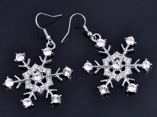 Hines Winter Snowflake Holiday Fun Necklace Vtg Earring Set