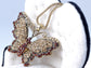 Victorian Topaz Orange Butterfly Pendant Necklace