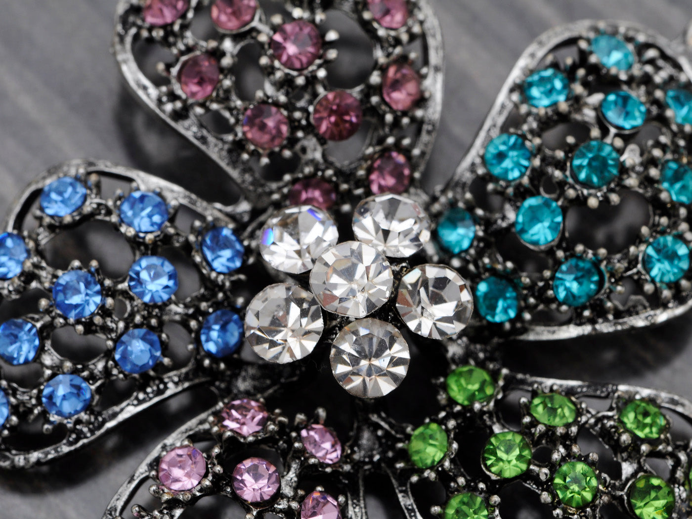 Pastel Color Petals Filigree Petunia Flower Floral Pendant Necklace