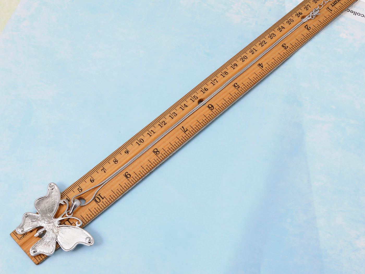 Abalone Colored Black White Butterfly Pendant Necklace