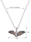 Abalone Shell Fly Wing Bat Halloween Creepy Dark Pendant Necklace