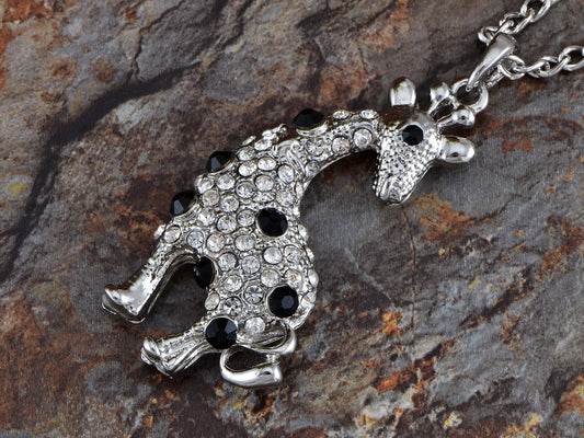 Amusing Jet Giraffe Necklace Pendant