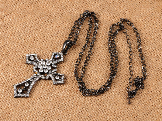 Cross Pendant Necklace Gun Chopper Black Holy Cross